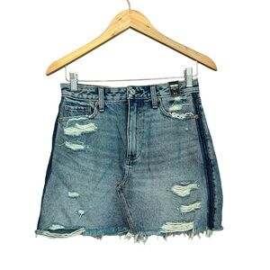 NWT Abercrombie & Fitch Zoe Natural Rise Vintage A-Line Skirt Jean Size 2
